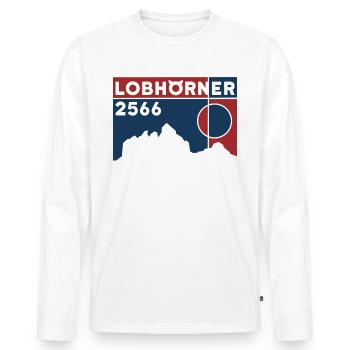 Lobhörner Hike Crossing Topo Ski Tour - T-shirt manches longues Premium bio Homme - blanc - Devant - Nico (187cm)