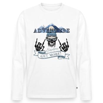 Adventure snow sports, skiing, snowboarding - Men's Premium Organic Long Sleeve Shirt - white - Front - Nico (187cm)
