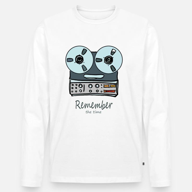 RememberTonband - Männer Premium Bio Langarmshirt - Weiß