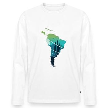 Südamerika - Männer Premium Bio Langarmshirt - Weiß - Vorne - Nico (187cm)