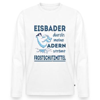 Eisbaden Eisbaden Winterbaden Eisschwimmen - Männer Premium Bio Langarmshirt - Weiß - Vorne - Nico (187cm)
