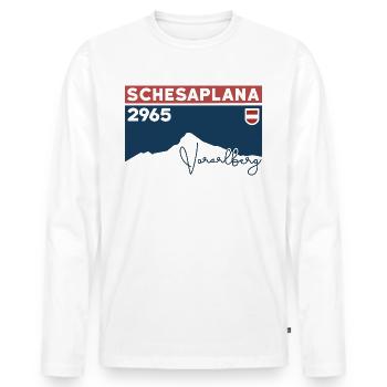 Schesaplana Summit Mountain Tour Randonnée Vorarlberg - T-shirt manches longues Premium bio Homme - blanc - Devant - Nico (187cm)