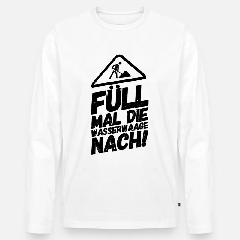 Bauarbeiter Baustelle Nachfüllen - Männer Premium Bio Langarmshirt - Weiß