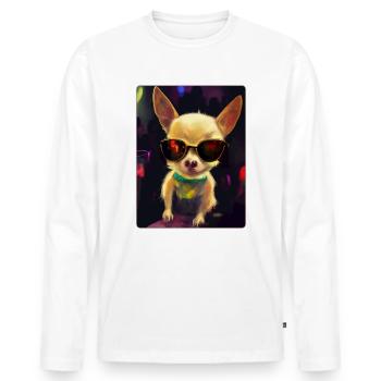 Party Chihuahua - Men's Premium Organic Long Sleeve Shirt - white - Front - Nico (187cm)