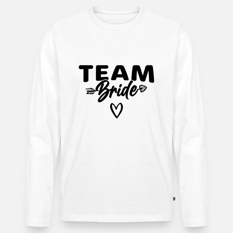 Team Braut Bride - Männer Premium Bio Langarmshirt - Weiß