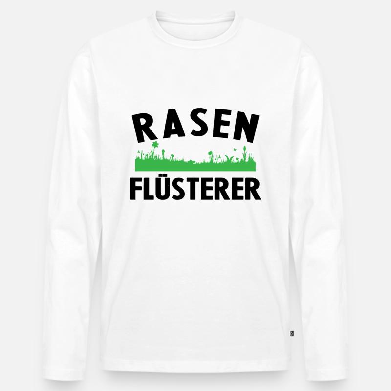 Rasenflüsterer Lustige Gärtner Geschenkidee Garten - Männer Premium Bio Langarmshirt - Weiß