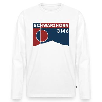 Flüela Schwarzhorn Davos Randonnée Arête Est Davos - T-shirt manches longues Premium bio Homme - blanc - Devant - Nico (187cm)