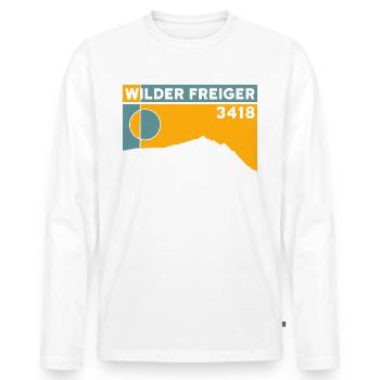 Wilder Freiger Bergtour Roter Grat Gipfel Höhe - Männer Premium Bio Langarmshirt - Weiß - Vorne - Nico (187cm)
