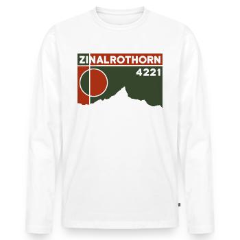 Zinalrothorn High Tour Mountain Tour Souvenir Souvenir - T-shirt manches longues Premium bio Homme - blanc - Devant - Nico (187cm)
