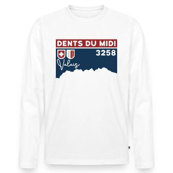 Dents Du Midi Finisher Valais Wallis Bergsteigen - Männer Premium Bio Langarmshirt - Weiß - Vorne - Nico (187cm)