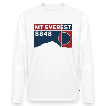 Mount Everest Base Camp Himalaya Trekking Souvenir - Men's Premium Organic Long Sleeve Shirt - white - Front - Nico (187cm)