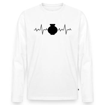 Poterie Céramique Artiste Potter Argile Battement de cœur - T-shirt manches longues Premium bio Homme - blanc - Devant - Nico (187cm)