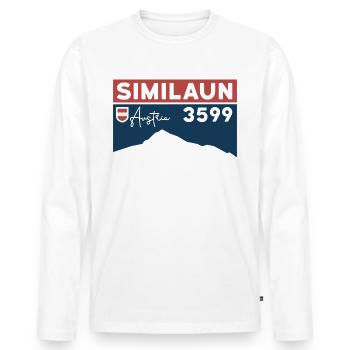 Similaun Gletscher Hochtour Wanderung Ötztal Tirol - Männer Premium Bio Langarmshirt - Weiß - Vorne - Nico (187cm)