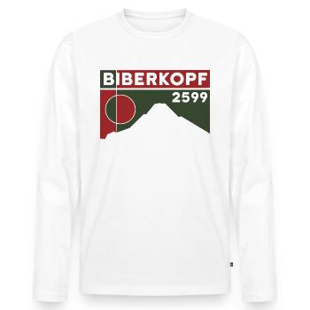 Biberkopf Höhe Wanderung Warth Schröcken Arlberg - Männer Premium Bio Langarmshirt - Weiß - Vorne - Nico (187cm)