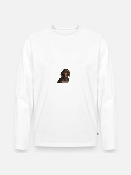 dachshund - Men's Premium Organic Long Sleeve Shirt - white