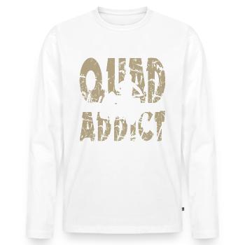 Quad Addict - Quad Bike Gift T-Shirt - Men's Premium Organic Long Sleeve Shirt - white - Front - Nico (187cm)