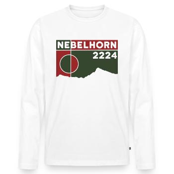 Nebelhorn Finisher Climbing Hiking Oberstdorf - Men's Premium Organic Long Sleeve Shirt - white - Front - Nico (187cm)