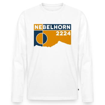 Nebelhorn Finisher Climbing Hiking Oberstdorf - Men's Premium Organic Long Sleeve Shirt - white - Front - Nico (187cm)