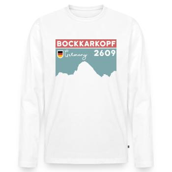 Bockkarkopf Überschreitung Besteigung Wandern Tour - Männer Premium Bio Langarmshirt - Weiß - Vorne - Nico (187cm)