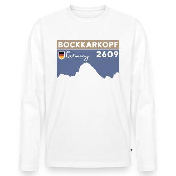 Bockkarkopf Überschreitung Besteigung Wandern Tour - Männer Premium Bio Langarmshirt - Weiß - Vorne - Nico (187cm)