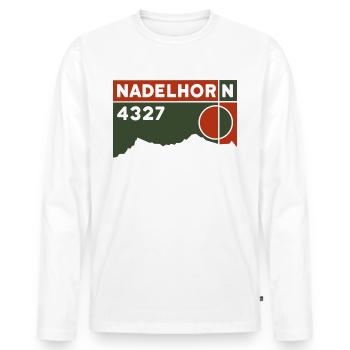 Nadelhorn Mountain Tour Valais Souvenir - Men's Premium Organic Long Sleeve Shirt - white - Front - Nico (187cm)