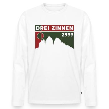Drei Zinnen Tre Cime Lavaredo Dolomiten Wanderung - Männer Premium Bio Langarmshirt - Weiß - Vorne - Nico (187cm)