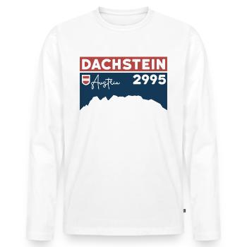 Hoher Dachstein Berge Gletscher Höhe Wanderung - Männer Premium Bio Langarmshirt - Weiß - Vorne - Nico (187cm)