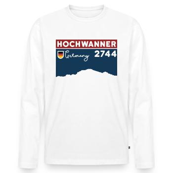 Berg Hochwanner Bergtour Skitour Normalweg Wandern - Männer Premium Bio Langarmshirt - Weiß - Vorne - Nico (187cm)