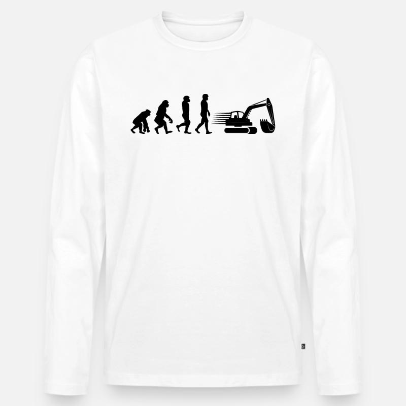 Excavator Backhoe Operator Evolution Funny Men's Premium Organic Long Sleeve Shirt