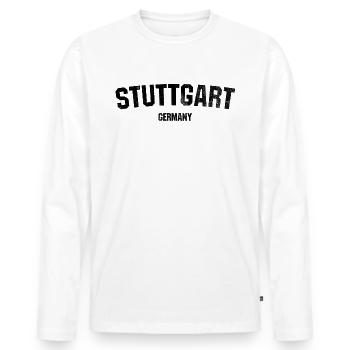 Stuttgart - Men's Premium Organic Long Sleeve Shirt - white - Front - Nico (187cm)