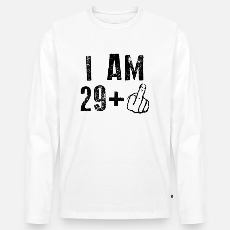 30th Birthday I AM 29+ - Männer Premium Bio Langarmshirt - Weiß