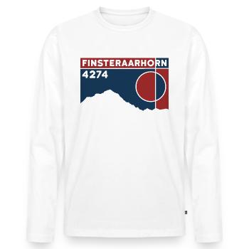 Finsteraarhorn Berner Oberland Andenken Wandern - Männer Premium Bio Langarmshirt - Weiß - Vorne - Nico (187cm)
