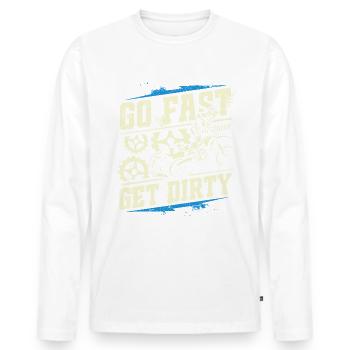 Ride Fast, Get Dirty - Motocross Saying - Men's Premium Organic Long Sleeve Shirt - white - Front - Nico (187cm)