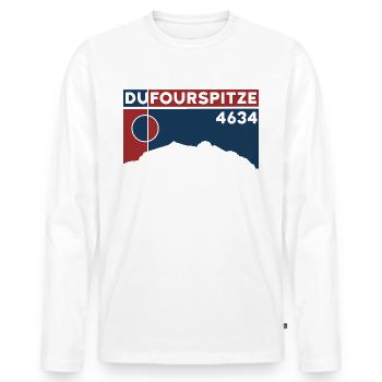 Dufourspitze High Altitude Tour Ascent Souvenir Souvenir - Men's Premium Organic Long Sleeve Shirt - white - Front - Nico (187cm)