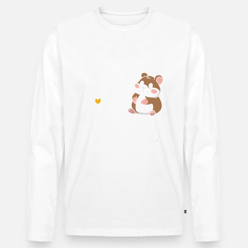 Hamster - Männer Premium Bio Langarmshirt - Weiß