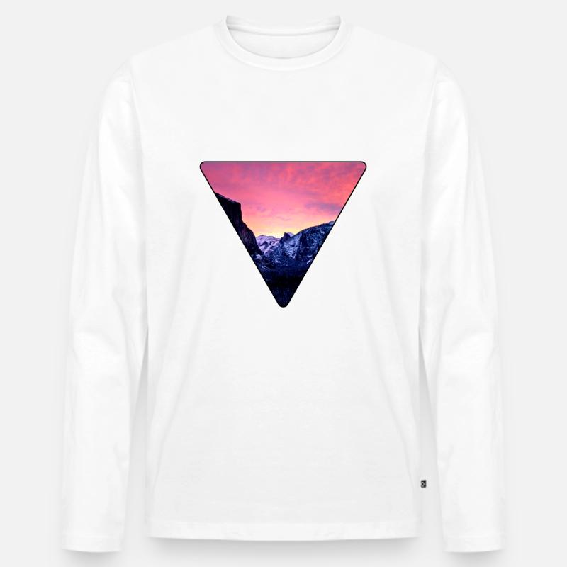 Berg - Männer Premium Bio Langarmshirt - Weiß