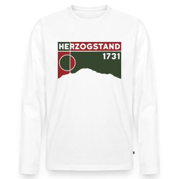 Herzogstand, Mountain, Hiking, Hike, Ridge Walk - Men's Premium Organic Long Sleeve Shirt - white - Front - Nico (187cm)