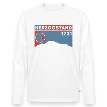 Herzogstand, Mountain, Hiking, Hike, Ridge Walk - Men's Premium Organic Long Sleeve Shirt - white - Front - Nico (187cm)