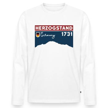 Herzogstand, Mountain, Hiking, Hike, Ridge Walk - Men's Premium Organic Long Sleeve Shirt - white - Front - Nico (187cm)