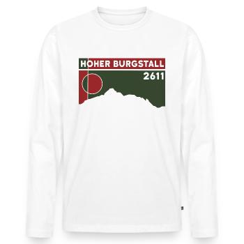 Hoher Burgstall mountain tour via ferrata Stubaital - Men's Premium Organic Long Sleeve Shirt - white - Front - Nico (187cm)