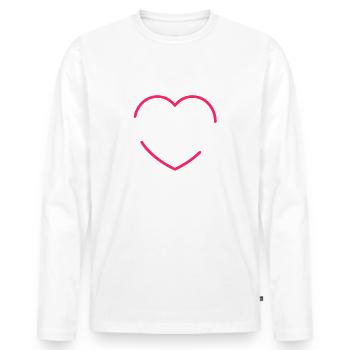 Herz Frequenz Medizin Arzt Sanitäter Pfleger - Männer Premium Bio Langarmshirt - Weiß - Vorne - Nico (187cm)