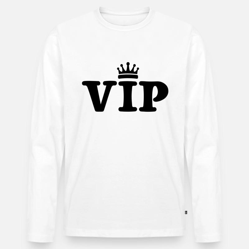 VIP - Männer Premium Bio Langarmshirt - Weiß