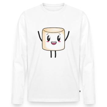 Marshmallow marshmallows cute candy kids - Men's Premium Organic Long Sleeve Shirt - white - Front - Nico (187cm)