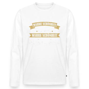 Brandenburg Brandenburger Berlin Heimat Bundesland - Männer Premium Bio Langarmshirt - Weiß - Vorne - Nico (187cm)