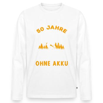 Geburtstag 50. Geburtstag 50 Jahre Geschenkidee - Männer Premium Bio Langarmshirt - Weiß - Vorne - Nico (187cm)