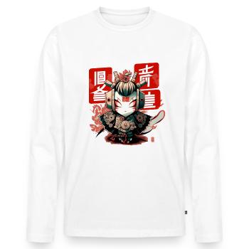Japon Geisha Robot Japon Robortec Geisha - T-shirt manches longues Premium bio Homme - blanc - Devant - Nico (187cm)