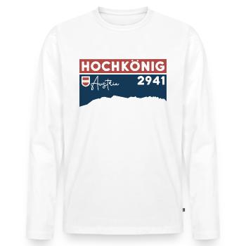 Hochkönig Randonnée Randonnée Via ferrata Domaine skiable - T-shirt manches longues Premium bio Homme - blanc - Devant - Nico (187cm)