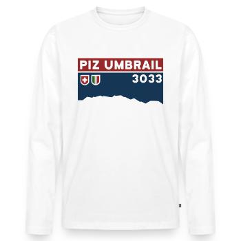 Piz Umbrail Ski Tour Mountain Tour Bike Tour Souvenir - Men's Premium Organic Long Sleeve Shirt - white - Front - Nico (187cm)