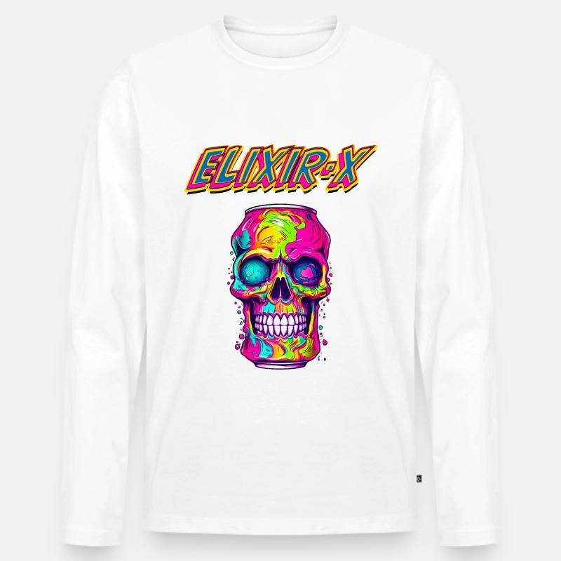 ELIXIR X - Männer Premium Bio Langarmshirt - Weiß