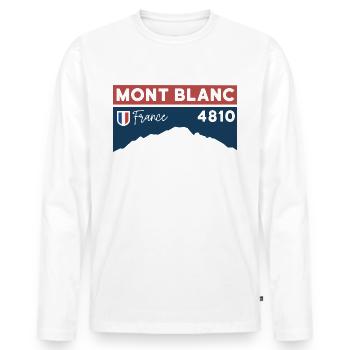 Tour du Mont Blanc 4810 Trekking Hiking France - Men's Premium Organic Long Sleeve Shirt - white - Front - Nico (187cm)